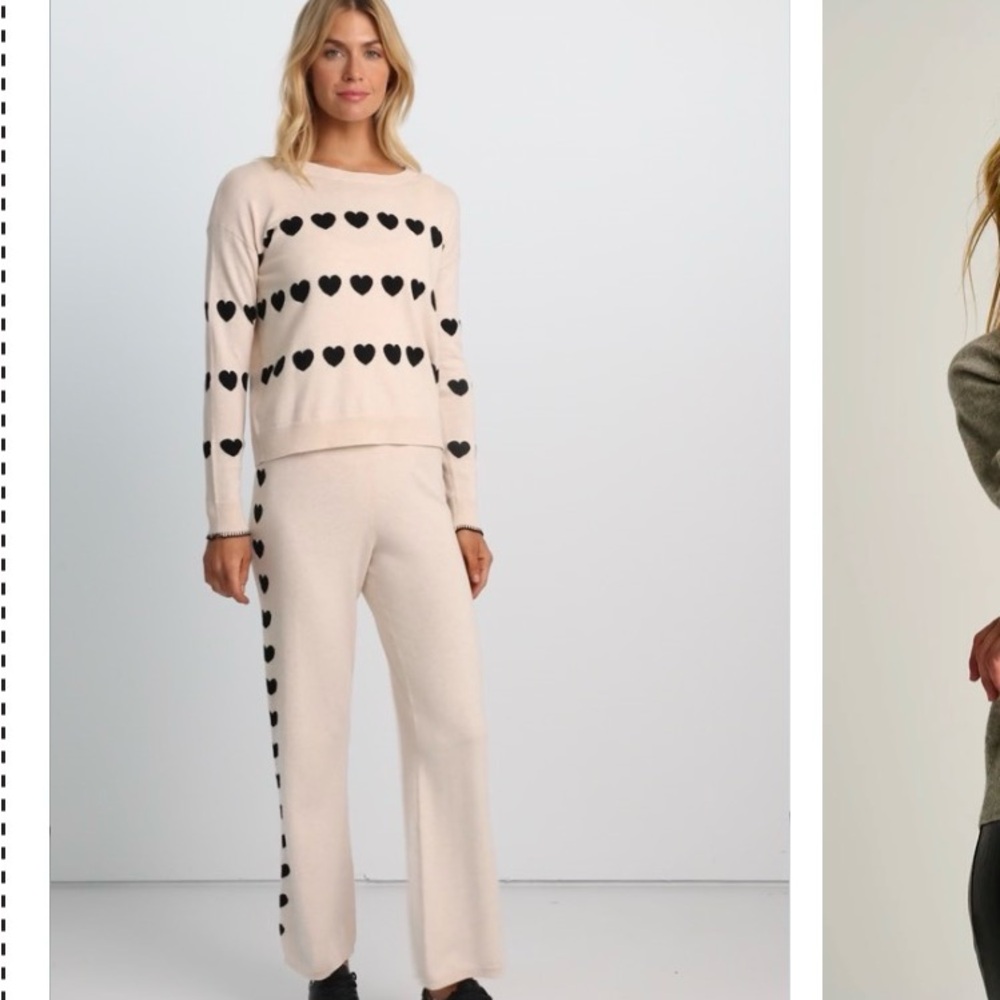 Lisa Todd Cream Pants with Black Heart Accents